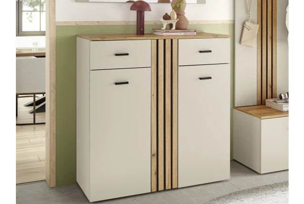 Skříňka s policemi/botník Lima, béžová kašmír/dub evoke