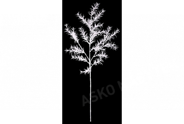 Umělá květina Asparagus s glitry, bílá, 78 cm