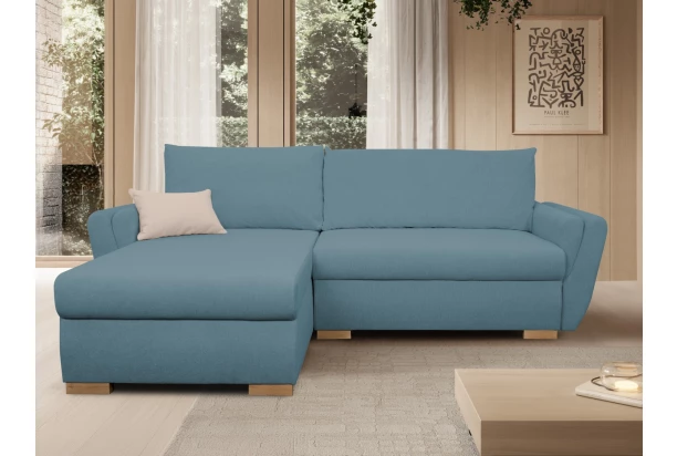 Rohová sedačka Helvetius, modrá látka