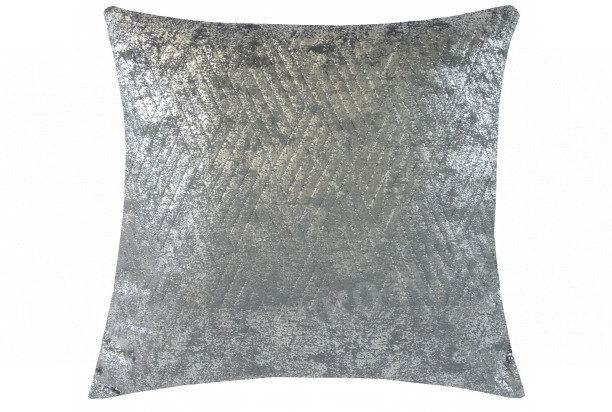 Dekorační polštář 45x45 cm, tmavě šedý/stříbrný