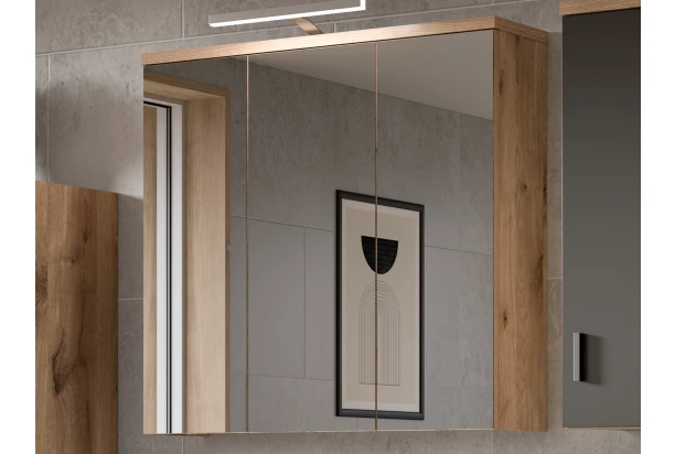 Koupelnová zrcadlová skříňka Grado, dub nox