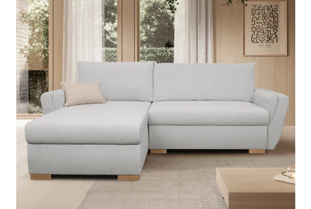 Rohová sedačka Helvetius, světle šedá látka