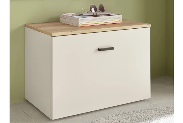 Předsíňová lavice s úložným prostorem Lima, béžová kašmír/dub evoke