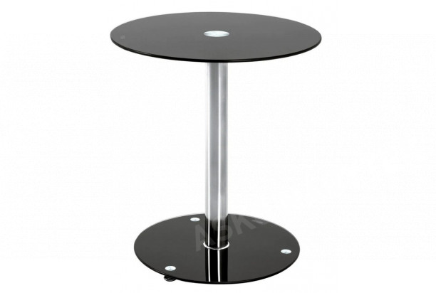 Kulatý odkládací stolek Ural, černé sklo