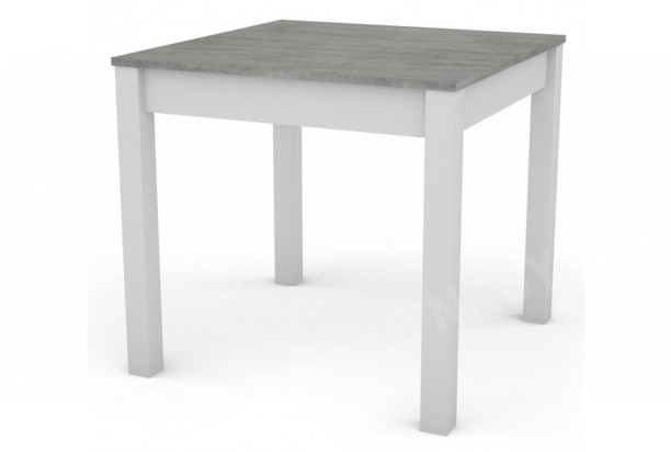 Jídelní stůl David 80x80 cm, bílý/šedý beton