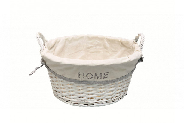 Proutěný košík Home, bílý, 32 cm