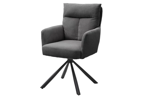Otočná jídelní židle Sofie, šedá strukturovaná látka