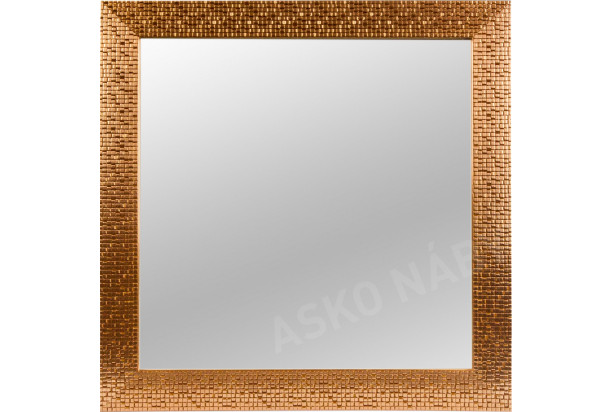Nástěnné zrcadlo Glamour 40x40 cm, měděná struktura