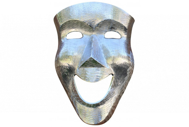 Nástěnná dekorace Divadelní maska, stříbrná