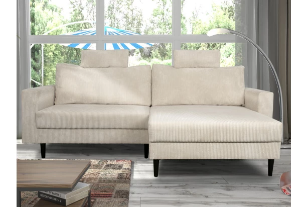 Rohová sedací souprava Livorno, krémová strukturovaná látka