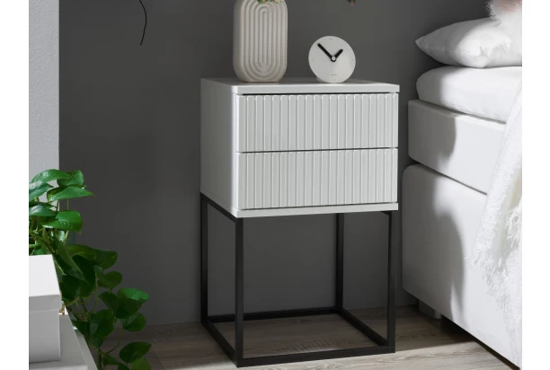 Noční stolek se 2 zásuvkami Marle, bílý