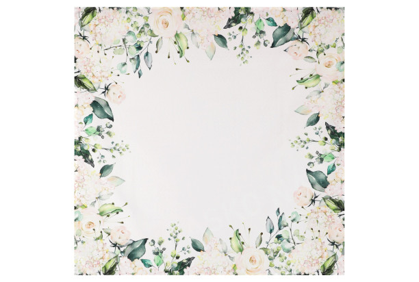 Ubrus Bílé růže a hortenzie, 80x80 cm