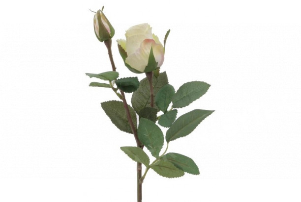 Umělá květina Růže 46 cm, smetanová