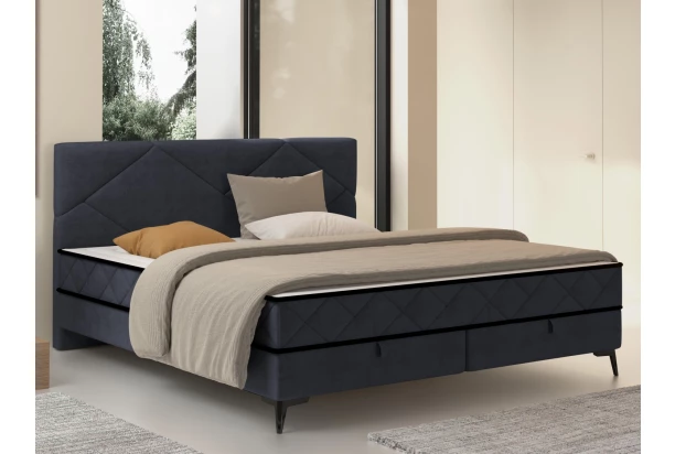 Postel Parana 160x200 cm, tmavě šedá sametová látka