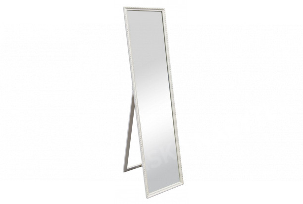 Stojací zrcadlo Lisa 34x160 cm, bílé, ornamenty
