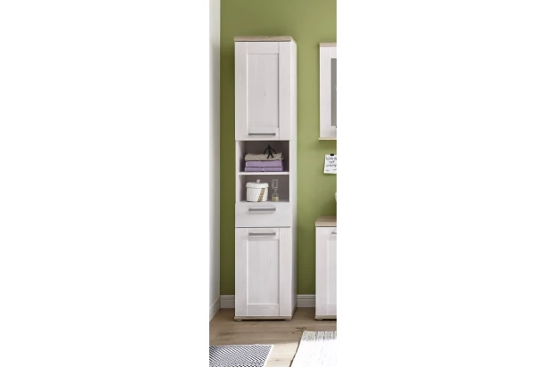 Koupelnová vysoká skříňka Romance, modřín/dub