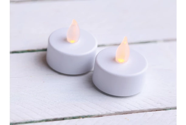 LED čajová svíčka (2 ks) bílá, 3,8 cm