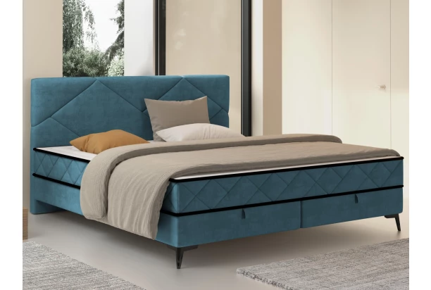 Postel Parana 180x200 cm, modrá aqua sametová látka