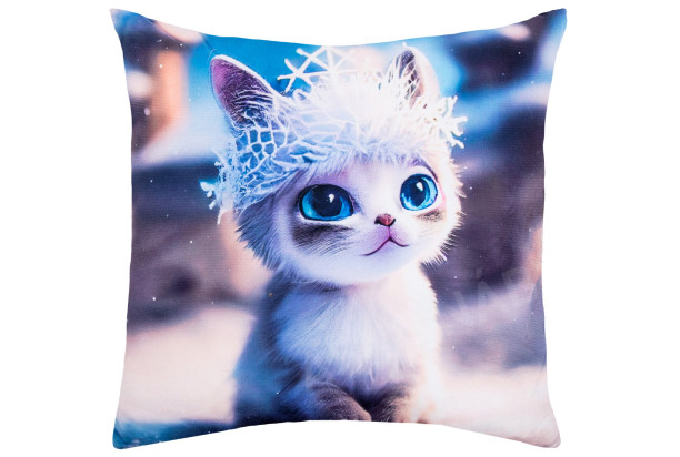 Dětský dekorační polštář Zvířecí mláďátko kočka, 35x35 cm