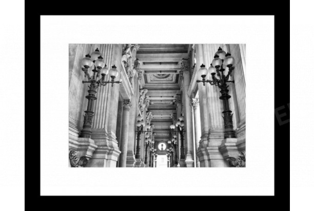 Rámovaný obraz Architektura 30x24 cm, černobílý