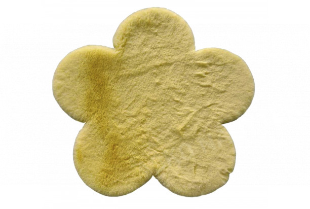 Dětský koberec Animal, tvar květina, žlutý