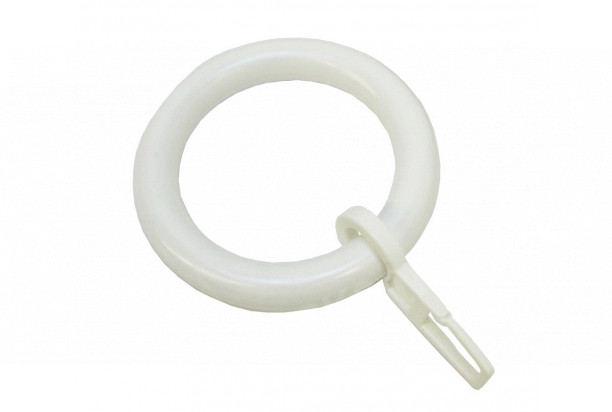 Kroužky s háčky na garnýž sada (10 ks), bílé, průměr 40 mm