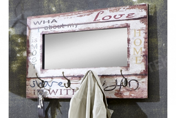 Věšákový panel se zrcadlem Lovis, vintage