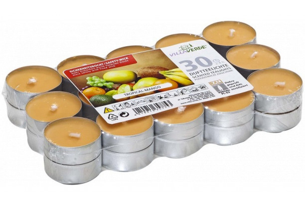 Sada čajových svíček vůně Tropical Mango 30 ks