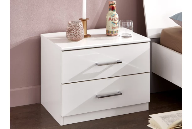 Noční stolek se 2 zásuvkami Anna, bílý