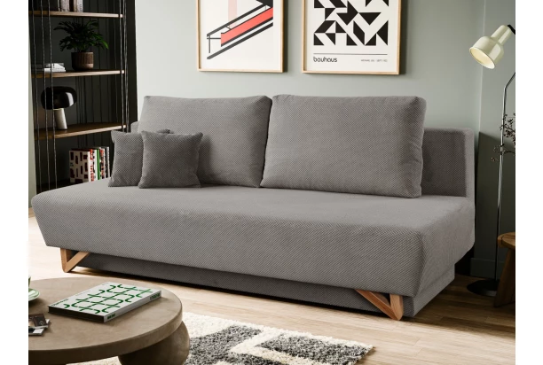 Rozkládací pohovka Atlanta, hnědo-šedá strukturovaná látka