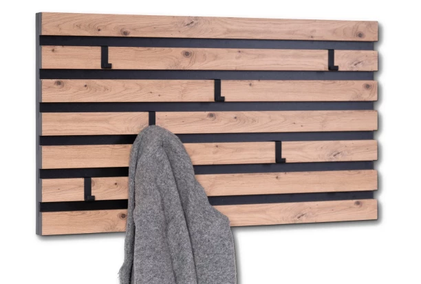 Věšák na zeď Tip, dub artisan/černý