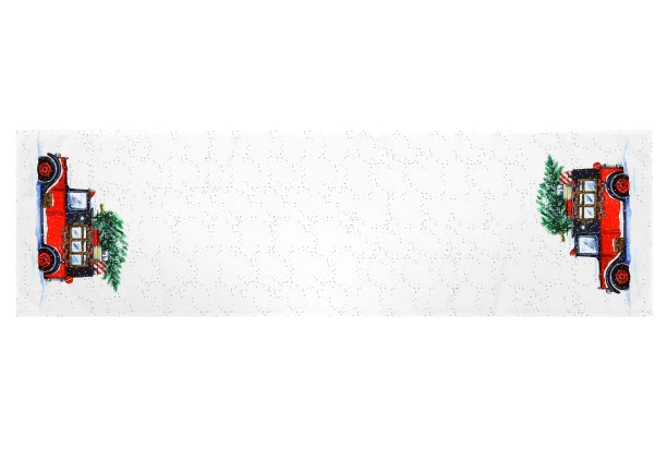 Běhoun na stůl Vánoční auto, 150x40 cm