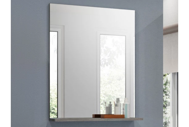 Zrcadlo s odkládací poličkou Scout, šedý dub