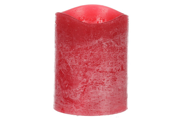 LED svíčka 10 cm, červená, s voskem