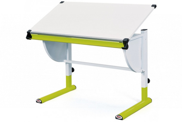 Polohovatelný psací stůl Cetrix, zelený/bílý