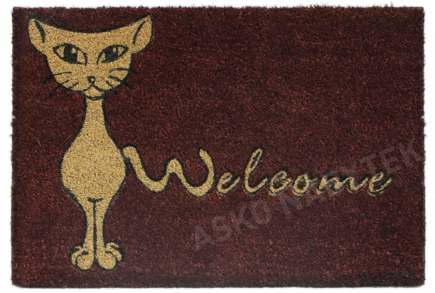 Rohožka Welcome s kočkou 40x60 cm, bordó