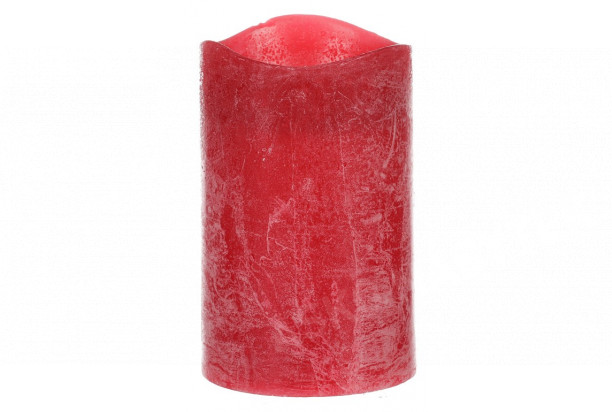 LED svíčka 12 cm, červená, s voskem
