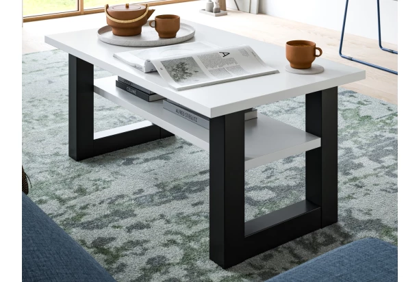 Obdélný konferenční stolek Seattle, bílý/antracit