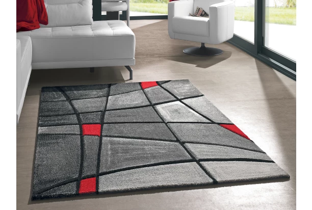 Koberec Brilliance 120x170 cm, šedo-červená abstrakce