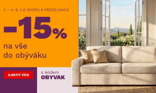 15 % na vše do obýváku 1-4-6-2026