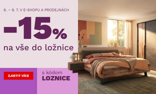 15 % na vše do ložnice 6-9-7-2026