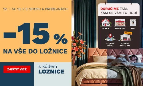 15 % na vše do ložnice 12-14-10-2026