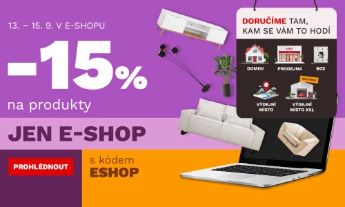 15 % na produkty jen v e-shopu 13-15-9-2026