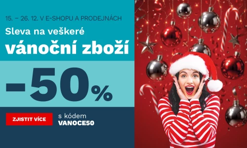 50 % na veškeré vánoční zboží 15.-26.12.2025