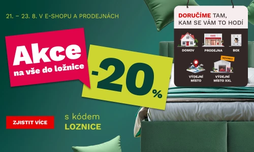 20 % na vše do ložnice 21-23-8-2026