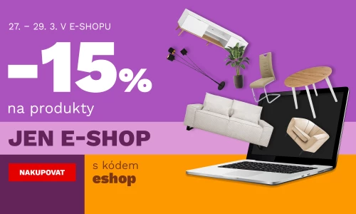 15 % na produkty jen v e-shopu 27-29-3-2026
