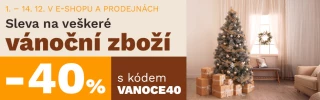 SLEVA 40 % NA VEŠKERÉ VÁNOČNÍ ZBOŽÍ