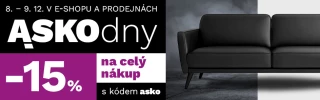 ASKO dny jsou konečně tady! Vše se slevou 15 % navíc