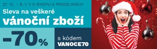 SLEVA 70 % NA VEŠKERÉ VÁNOČNÍ ZBOŽÍ