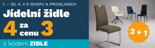 Akce 4 za cenu 3 na jídelní židle